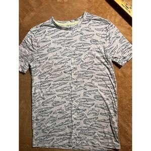 Old Navy Boys XXL (18) Crocodile Gray Green Crew Neck Short Sleeve Shirt (O)
